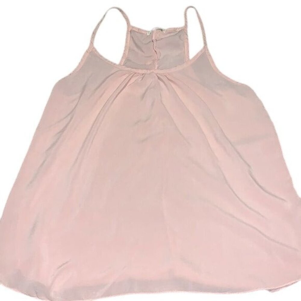 Pink Sleeveless Ruffled Blouse
